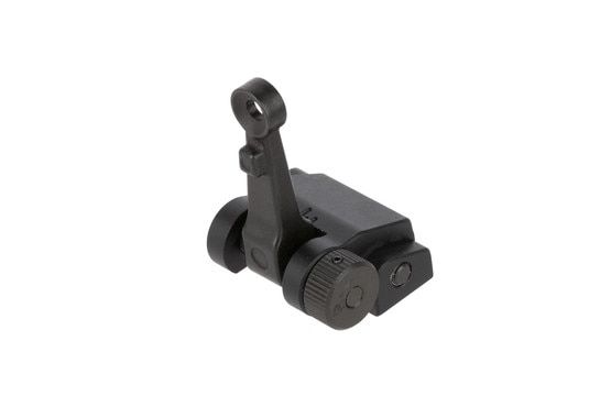 Midwest Industry Combat Rifle rear sight features a large knob for zeroing your windage